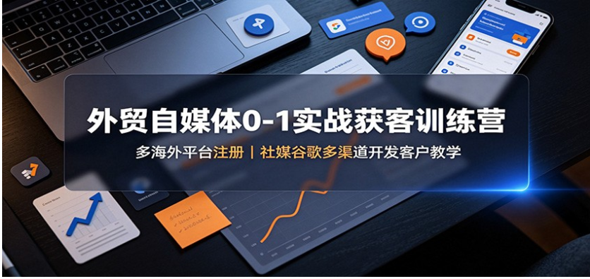 外贸自媒体0-1实战获客训练营：多海外平台注册，社媒谷歌多渠道开发客户教学