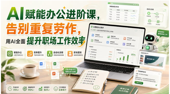 AI赋能办公进阶课，告别重复劳作，用AI全面提升职场工作效率