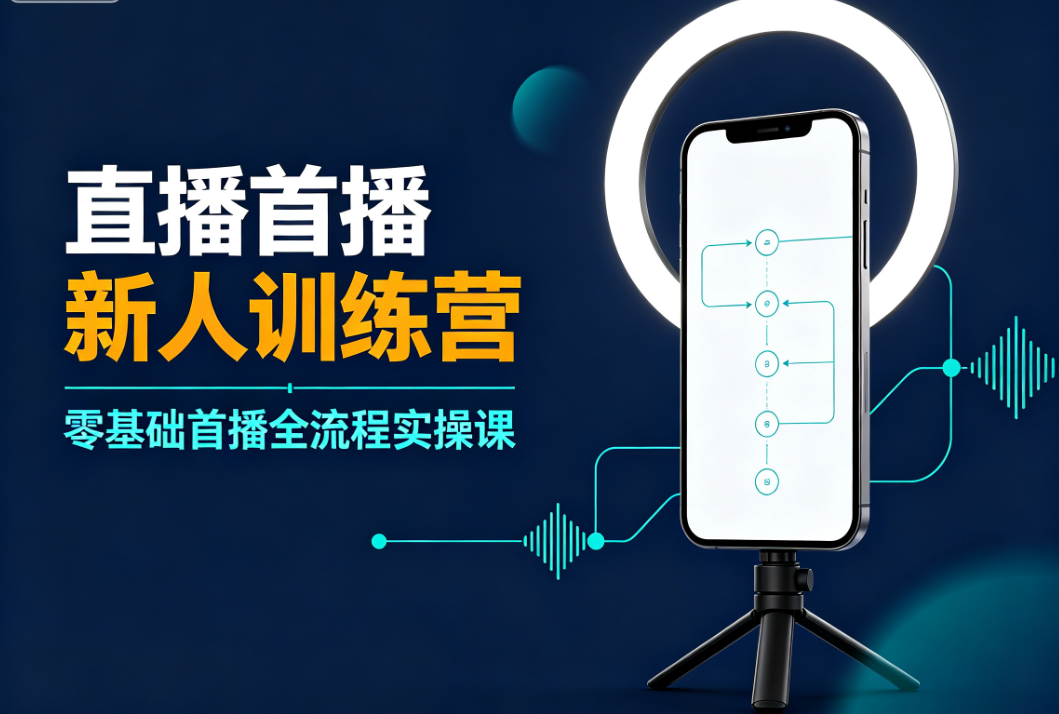 直播首播新人训练营，零基础首播全流程实操课