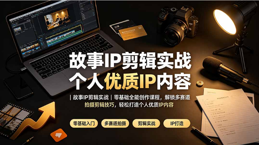 故事IP剪辑实战｜零基础全能创作课程，解锁多赛道拍摄剪辑技巧