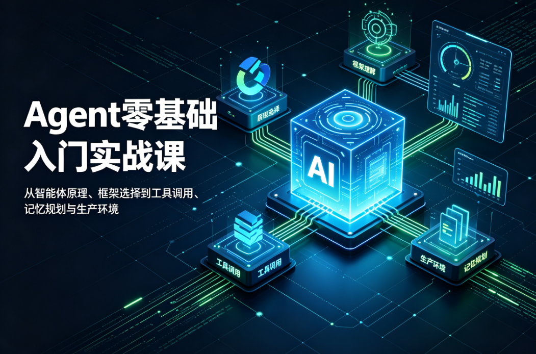 Agent零基础入门实战课：从智能体原理、框架选择到工具调用、记忆规划与生产环境